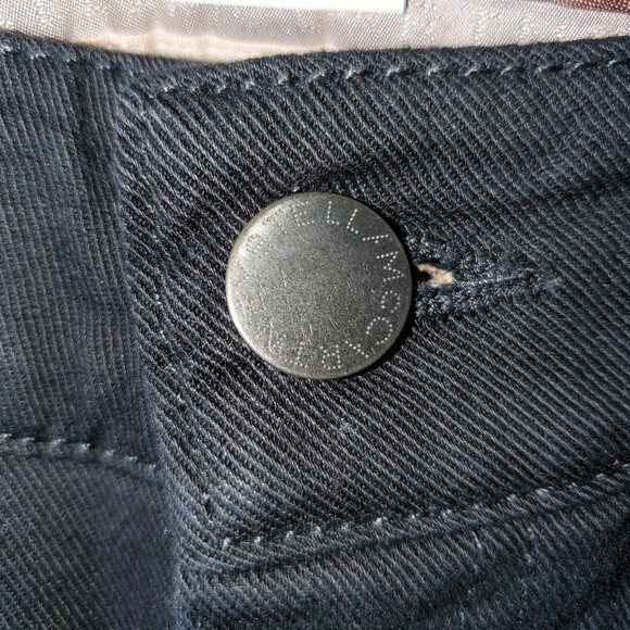 Stella McCartney Black Denim trimmed  Blue Velvet Slim Ankle Zip Jeans 27 - Picture 8 of 15